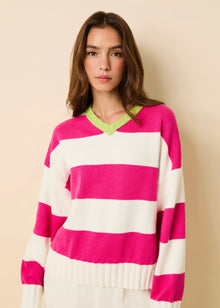 Womens | Reva Sweater Cotton | Paradise Pink/Sour Apple Stripe