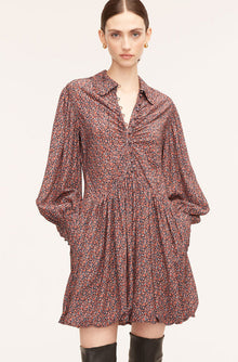 Whisper Roseen Fleur Silk Shirt Dress | Wren Fleur Navy Combo