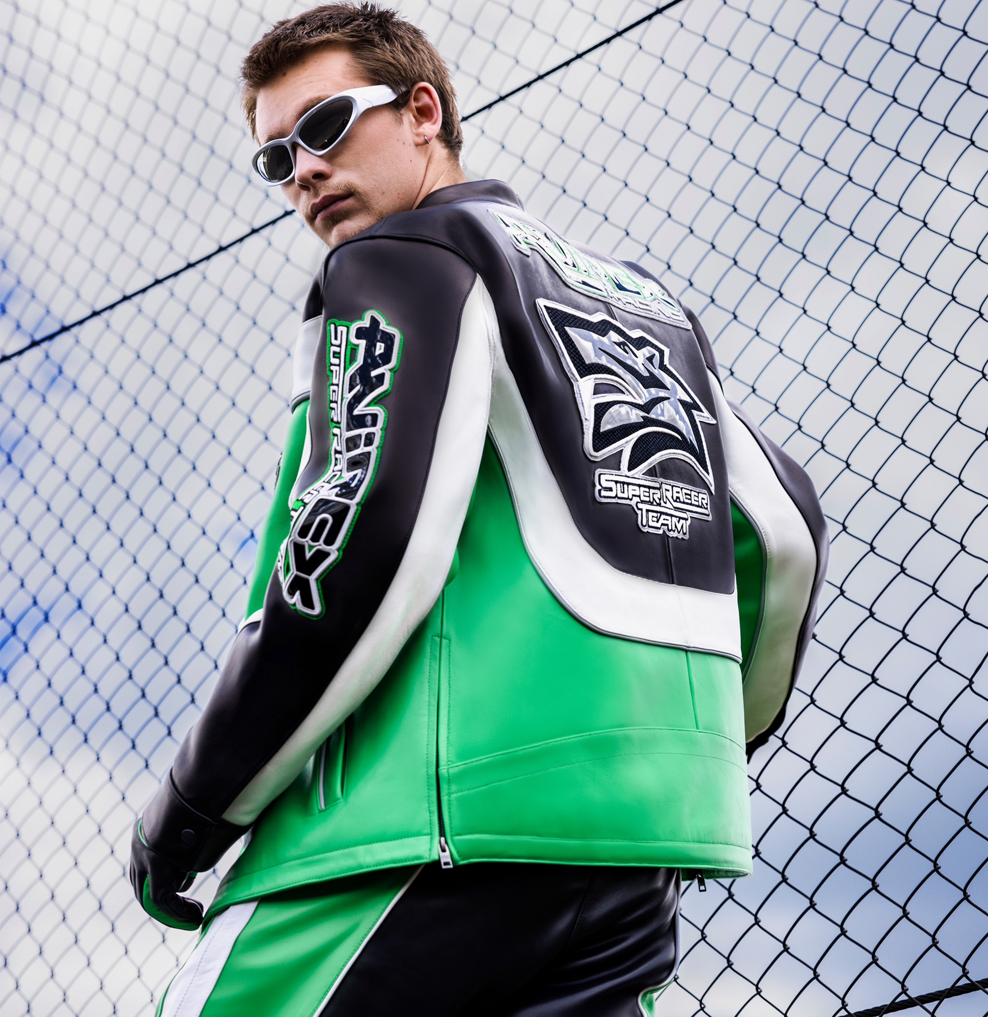 Lone Wolf Racer Jacket | Lime Green
