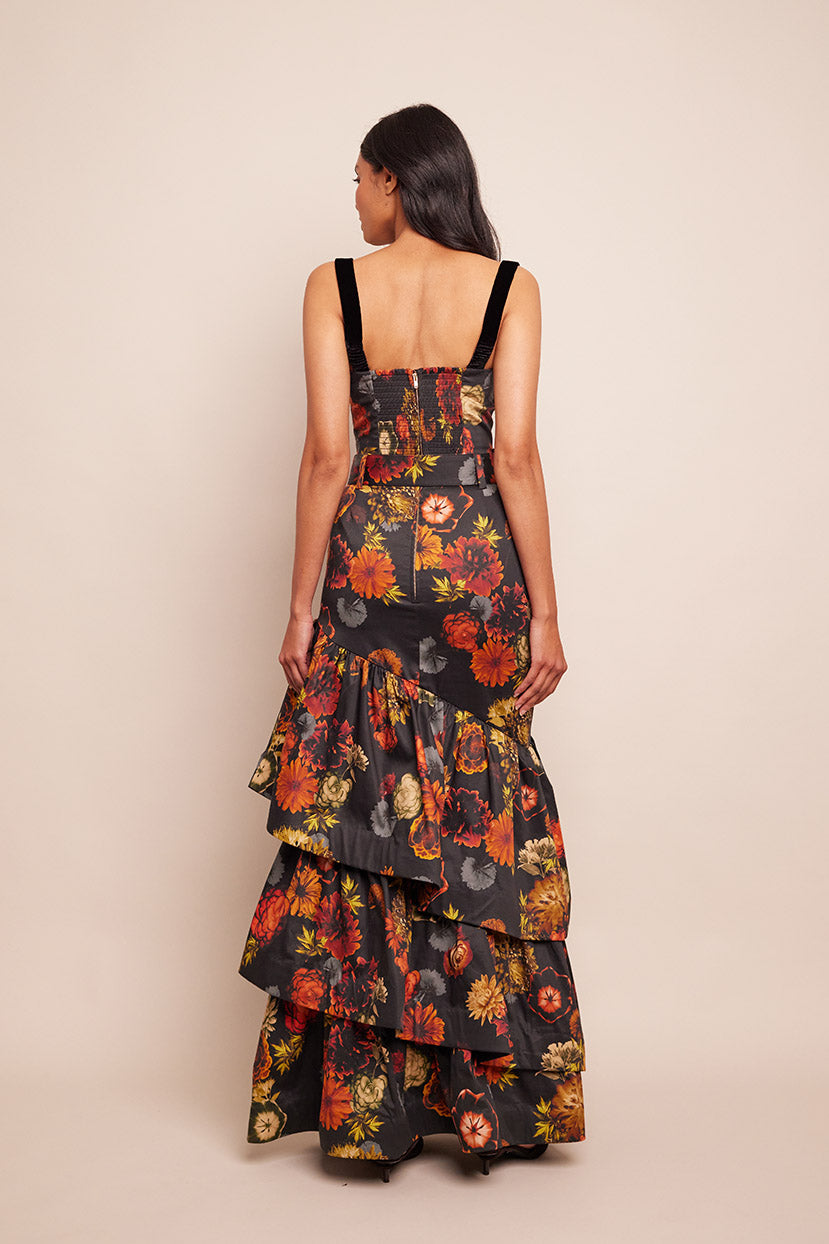 Claudine Top | Black Harvest Bloom