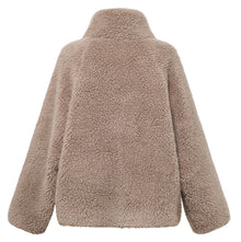 Wool Stand Collar Elegant Coat | Taupe