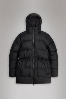 Rains Alta Long Puffer String W Jacket Black Jacket