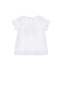 Girls | Jersey T-Shirt With Bow | White