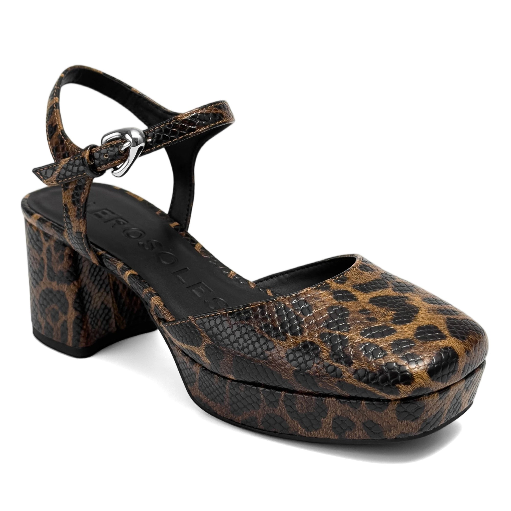 Senna Dress Platform | Tobacco Faux Jaguar Print