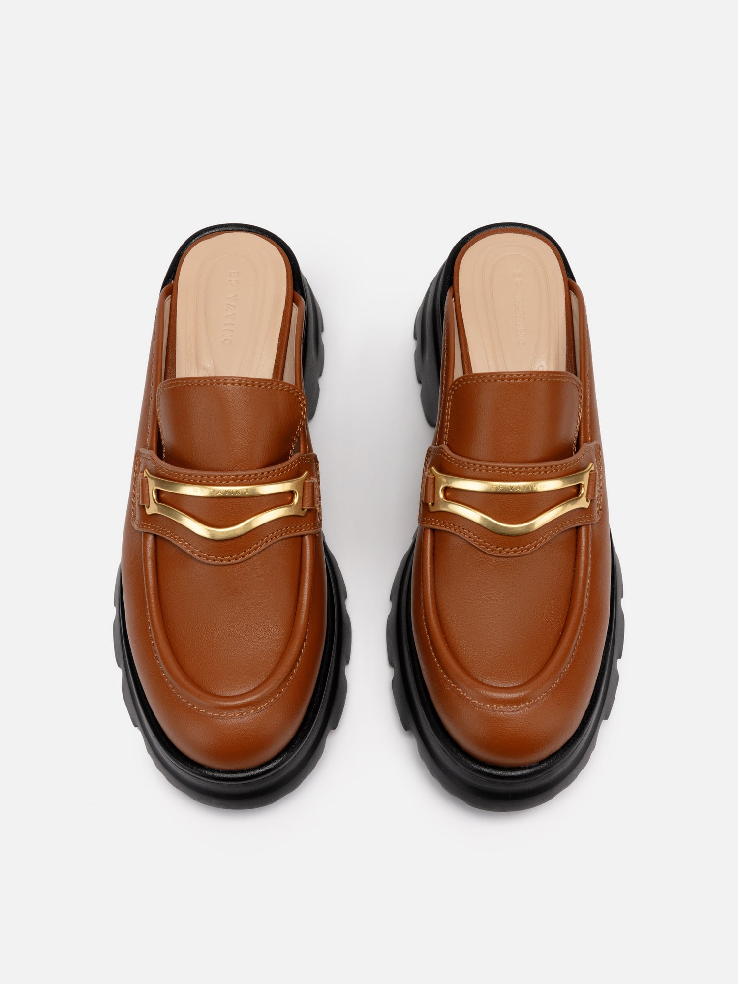 College Style Half-drag Loafers | Brown