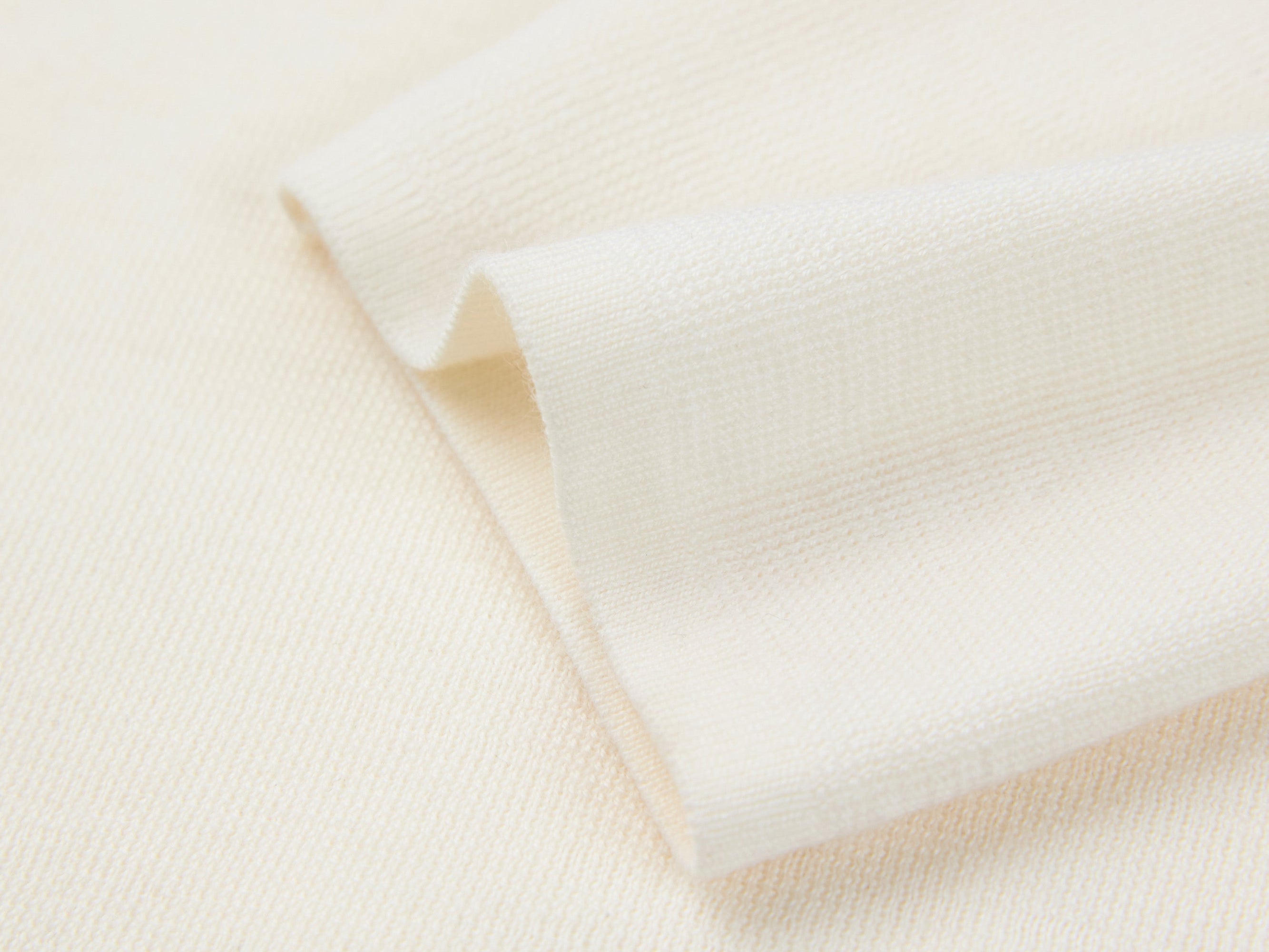 Wool Round Neck Knit Top | White