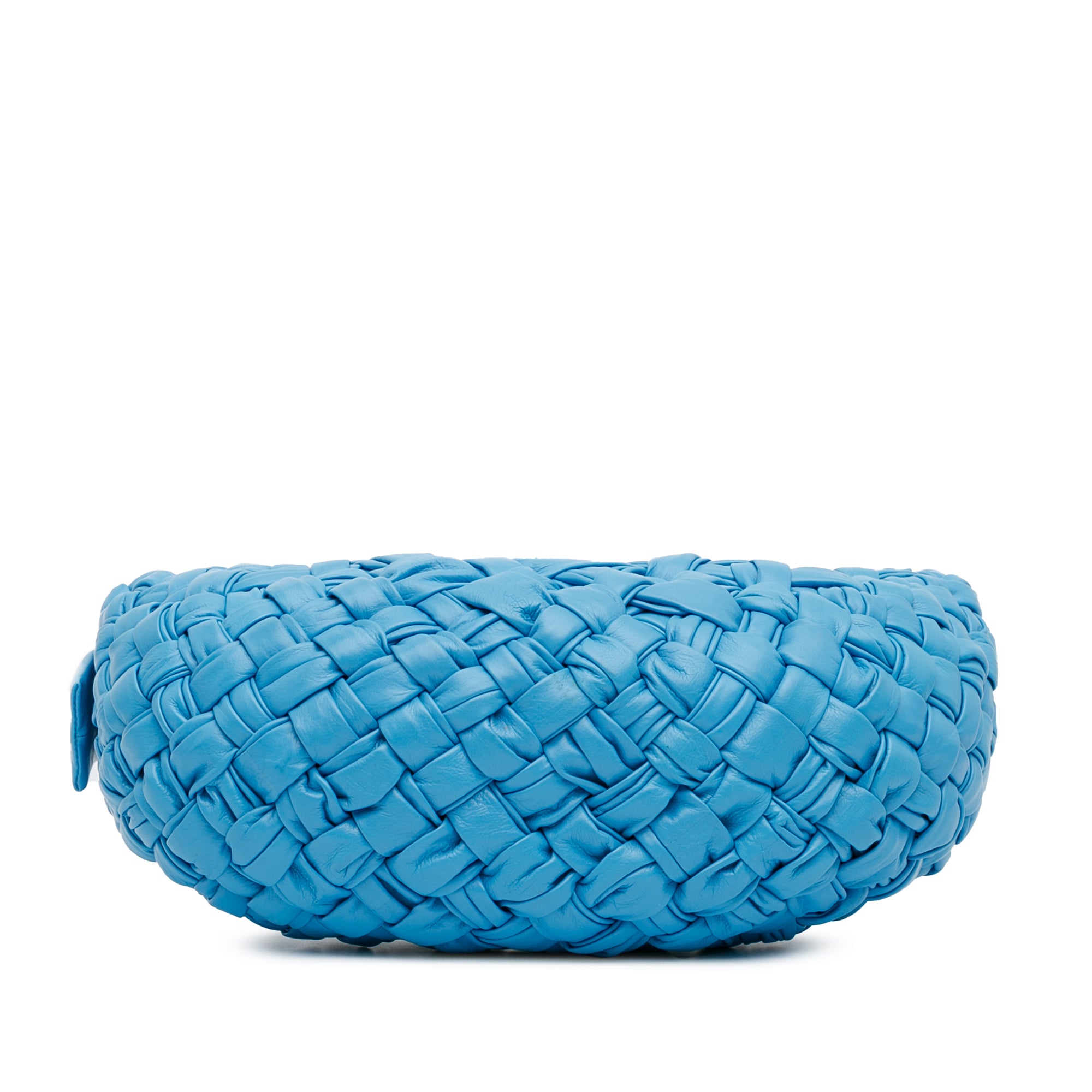 Bottega Veneta | Pre-Owned Paper Calfskin Intrecciato Banana Hobo Bag | Blue