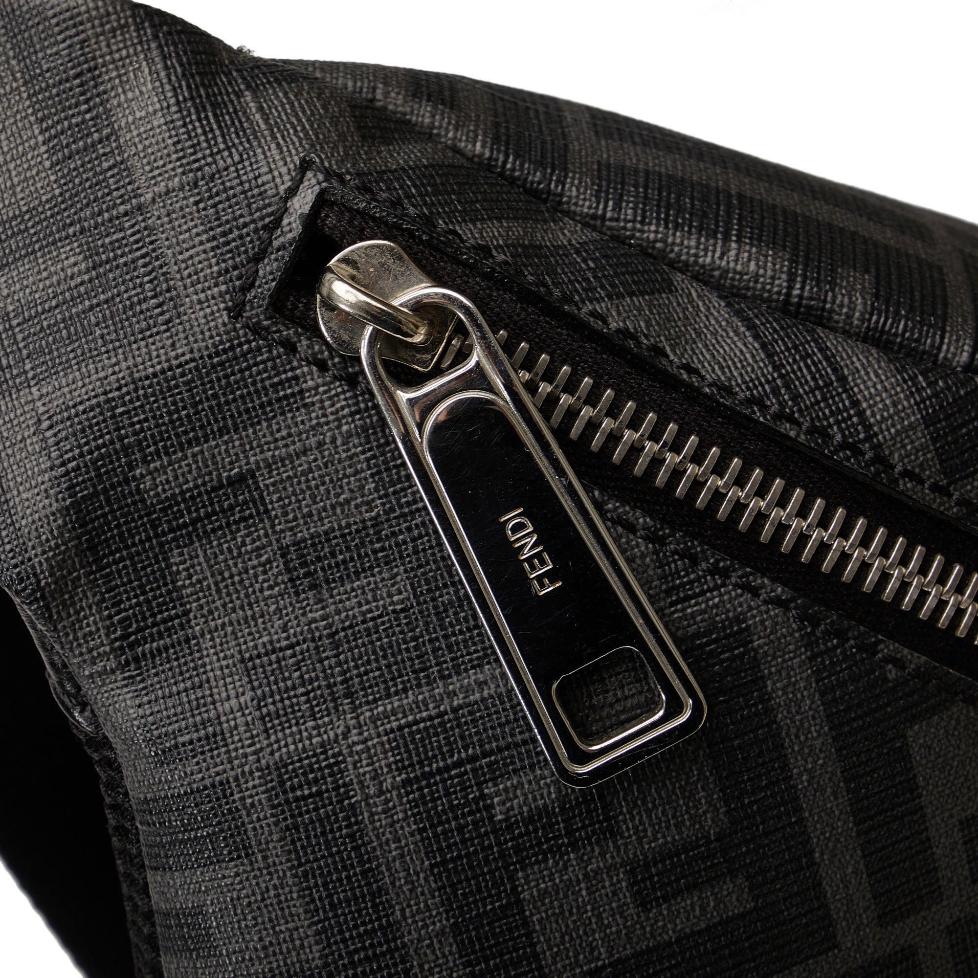 Fendi | Pre-Owned Zucca FF 1974 Diagonal Belt Bag | Black