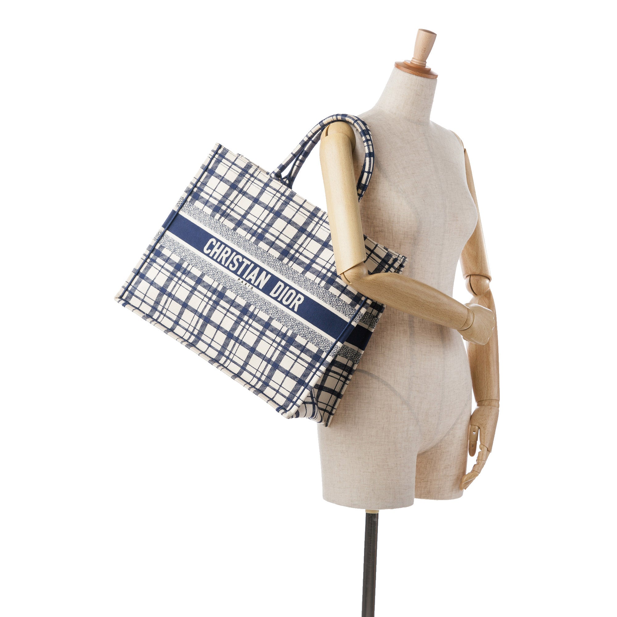 Dior | Pre-Owned Large Check n Book Tote | Blue