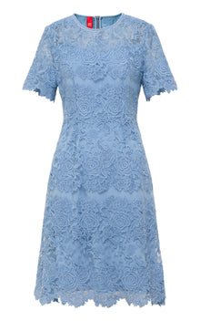 Peony Embroidered Dress | Blue
