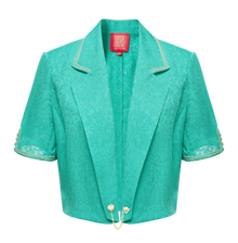 Jacquard Suit Jacket with Subtle Patterns | Green