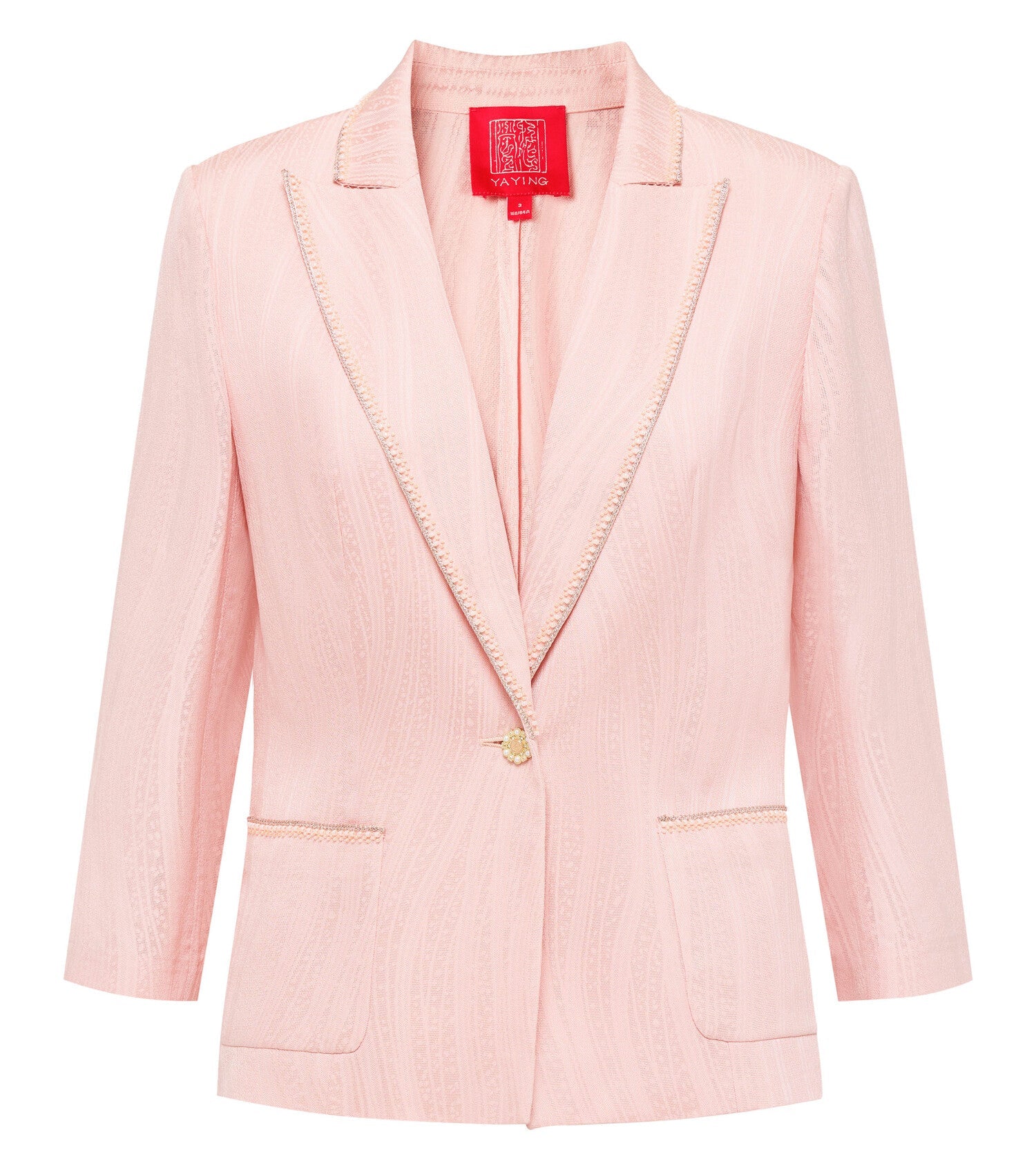 Silk Floral Jacquard Suit Jacket | Pink