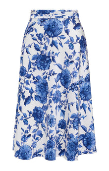 National Style Printed Skirt | Blue