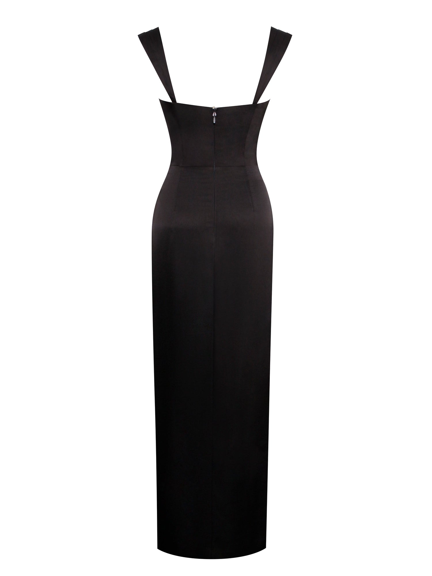 Freddie Lace Satin Maxi Corset Dress | Black