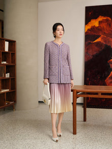 Tweed Parisian-Style Coat | Purple