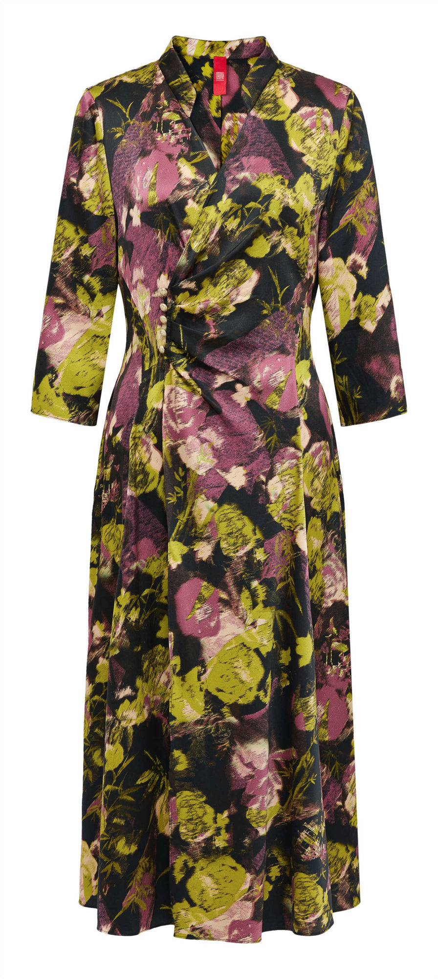 Silk Floral Dress | Black