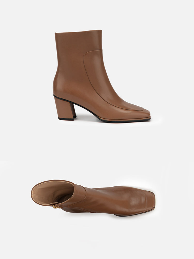 Square Toe Boots | Brown
