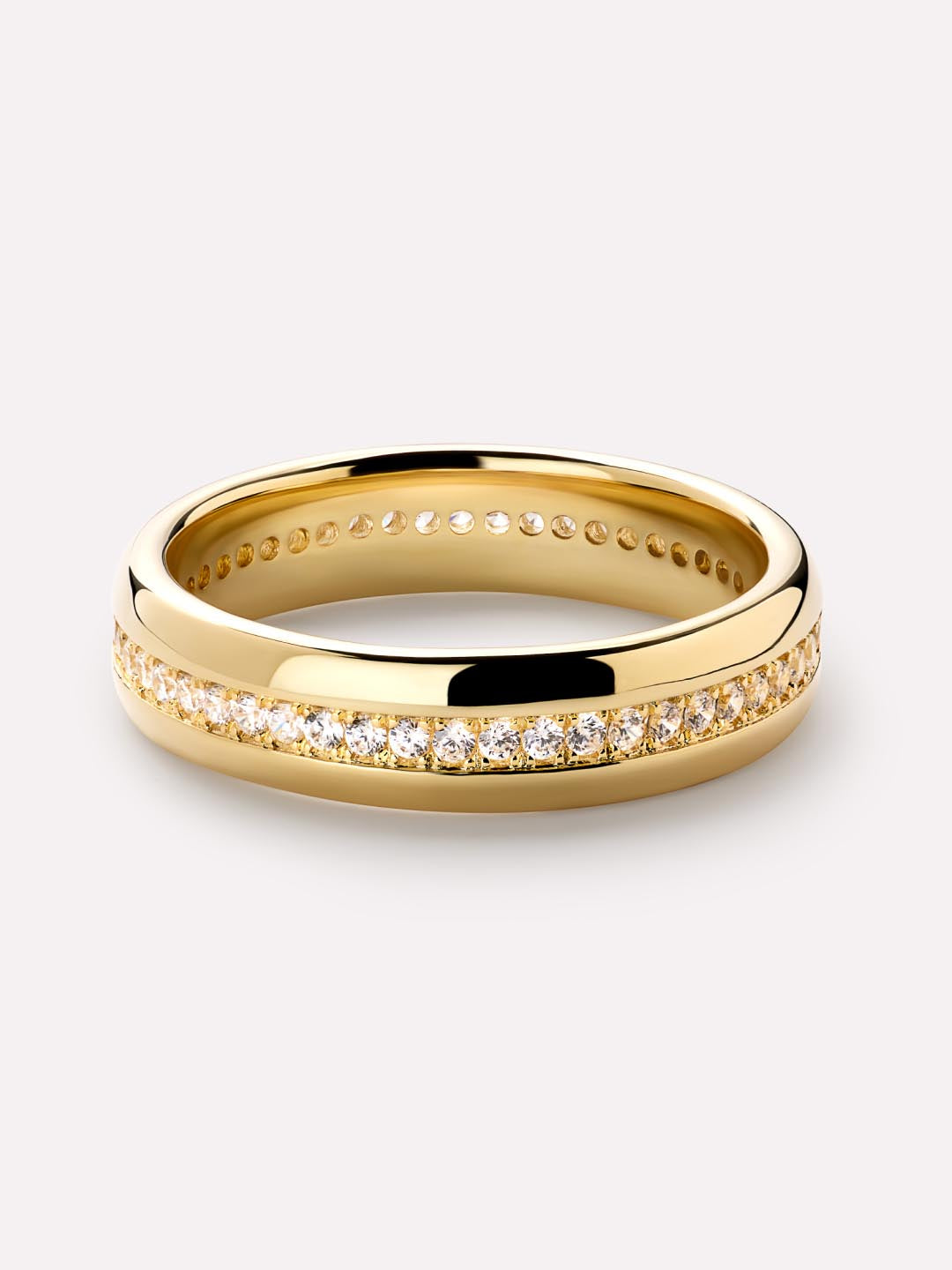 Thatcher Band Ring | 14K Gold on Brass | Cubic Zirconia