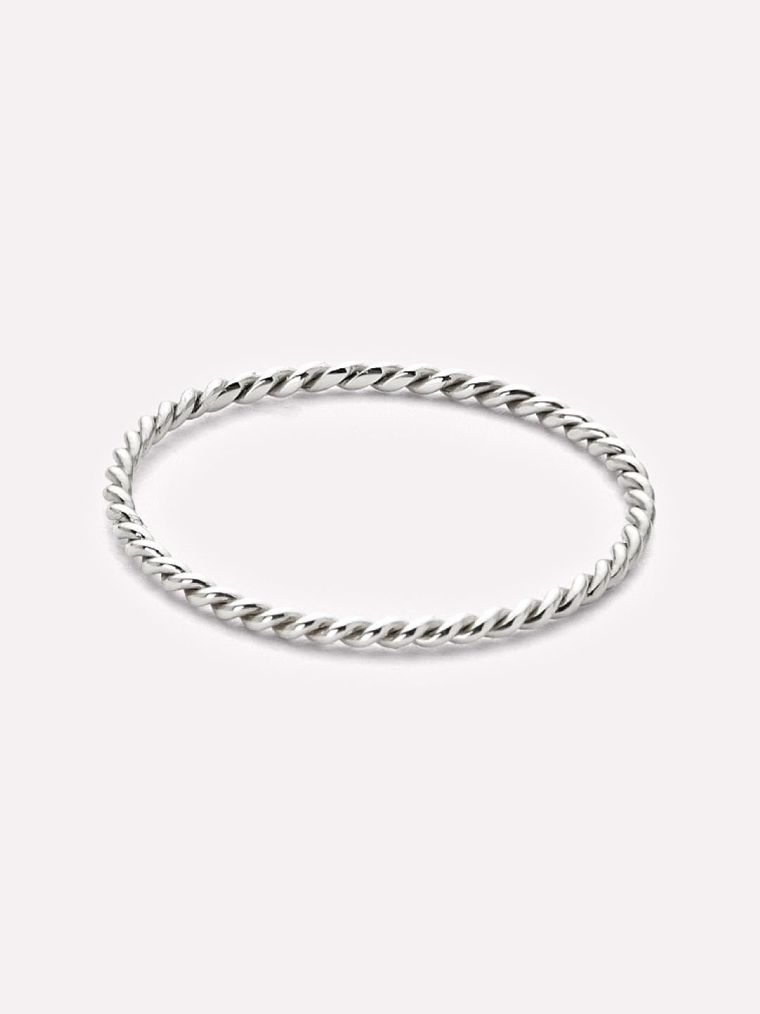 Twist Ring | 10K Solid White Gold