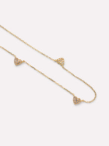 Heart Station Necklace | 10K Solid Gold | Diamonds