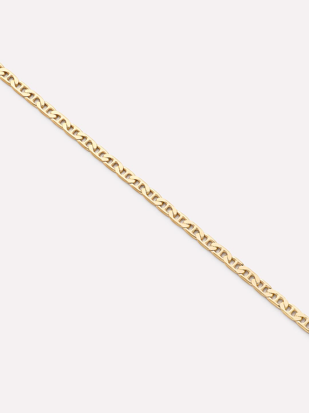 Flat Mariner Chain Necklace | 10K Solid Yellow Gold