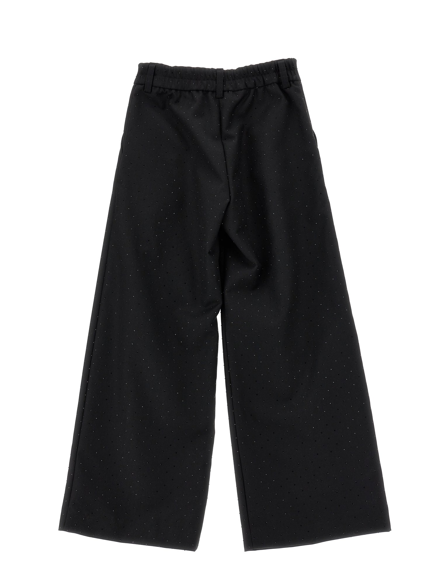 Girls | Viscose Trousers With Rhinestones | Black