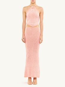Teresa Scarf Top | Peach Sequin