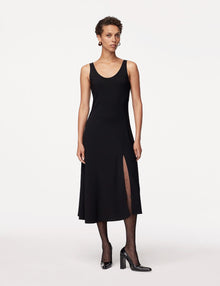 Another Tomorrow Seamed Tank Dress in Black – Viscose Women's Dress
