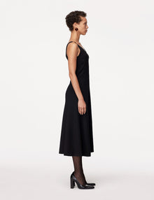 Another Tomorrow Seamed Tank Dress in Black – Viscose Women's Dress