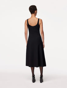 Another Tomorrow Seamed Tank Dress in Black – Viscose Women's Dress
