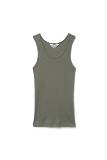 Women | Vintage Fitted Ribbed Tank | Olive