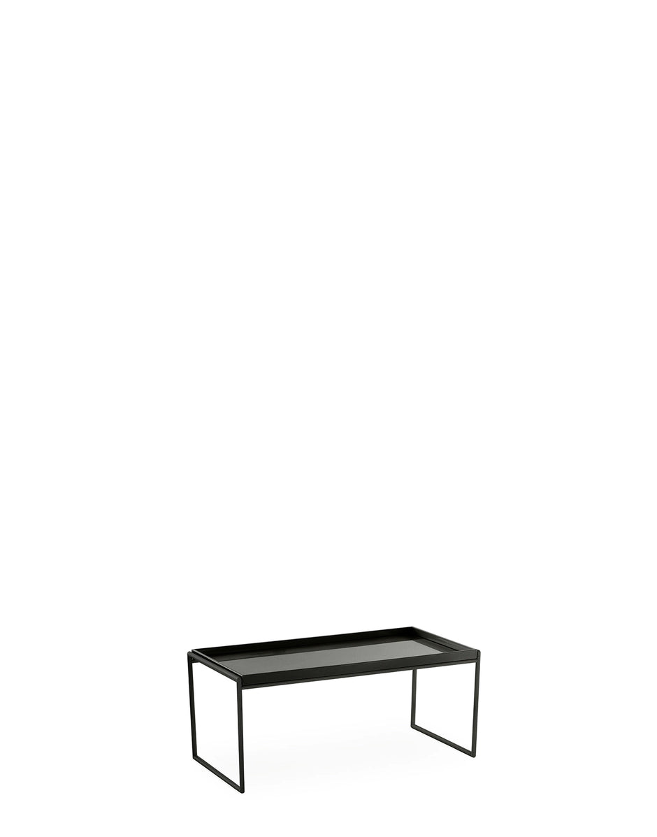 TRAYS Low Table - 80cm x 40 cm | Single | Glossy Black