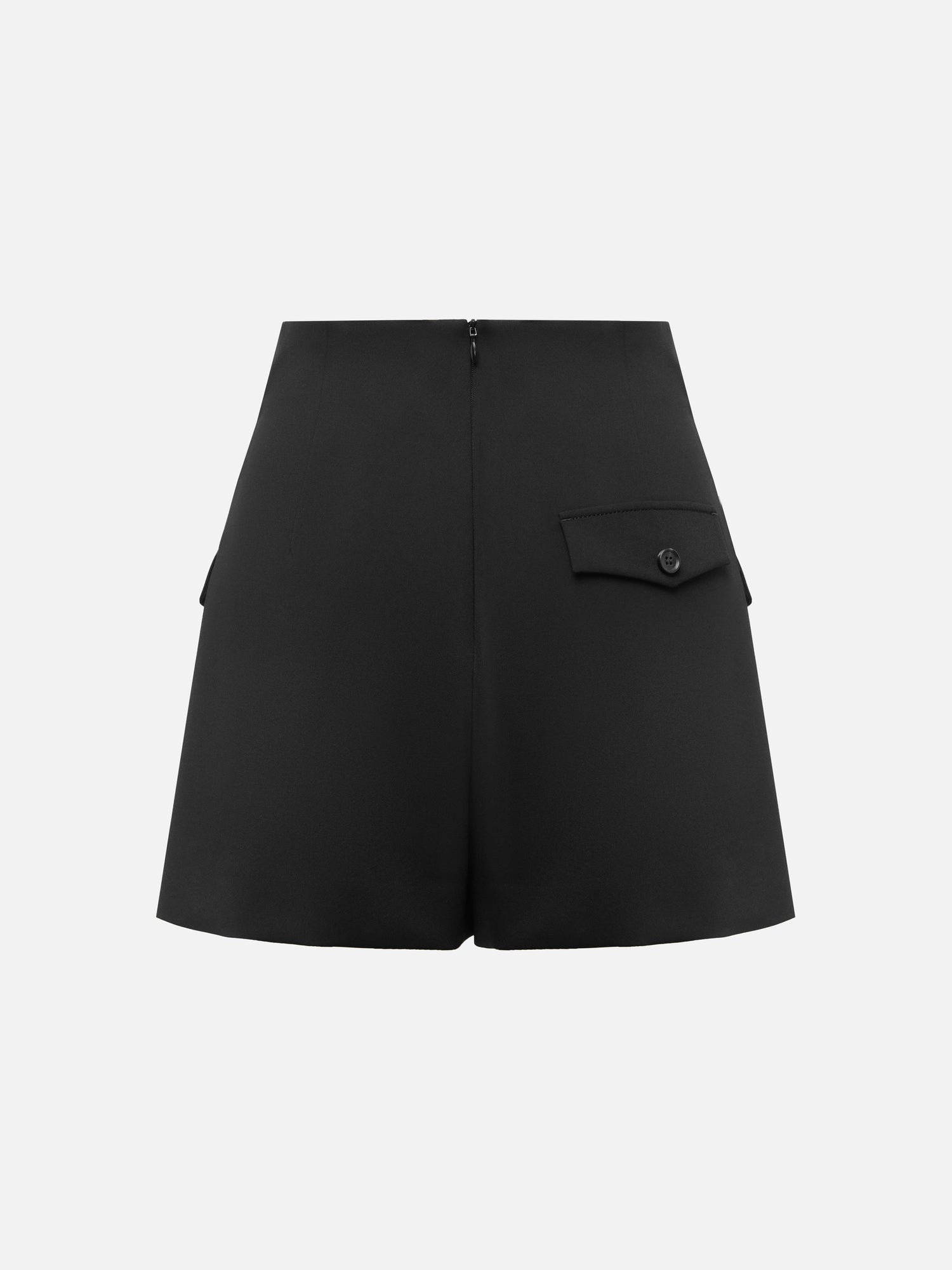High-waisted Love Button Shorts | Black