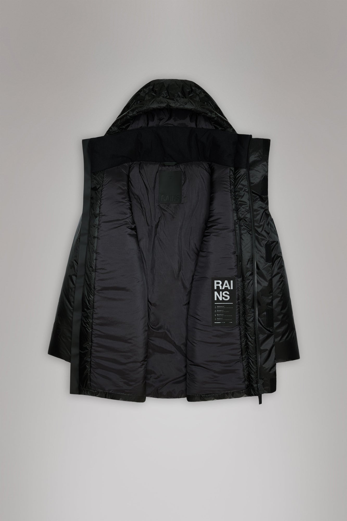 Rains Torna Insulated Long Jacket Black Jacket