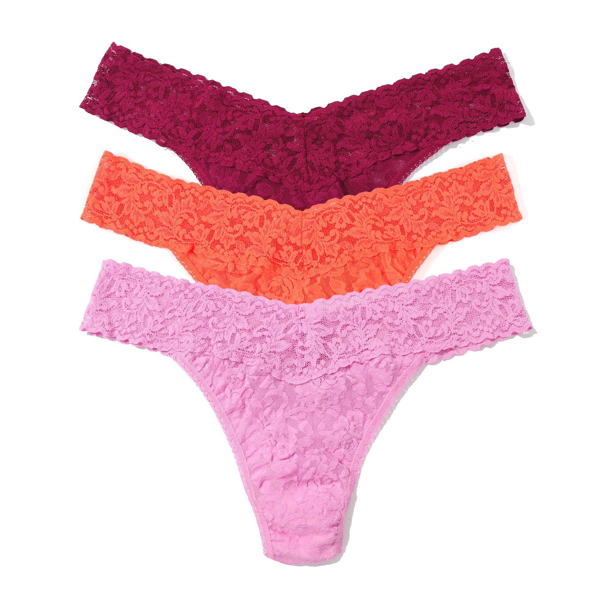 3-Pack Signature Lace Original Rise Thongs | Drifting Horizon/Tangelo Orange/Bright Amethyst (Sea Finds Box)