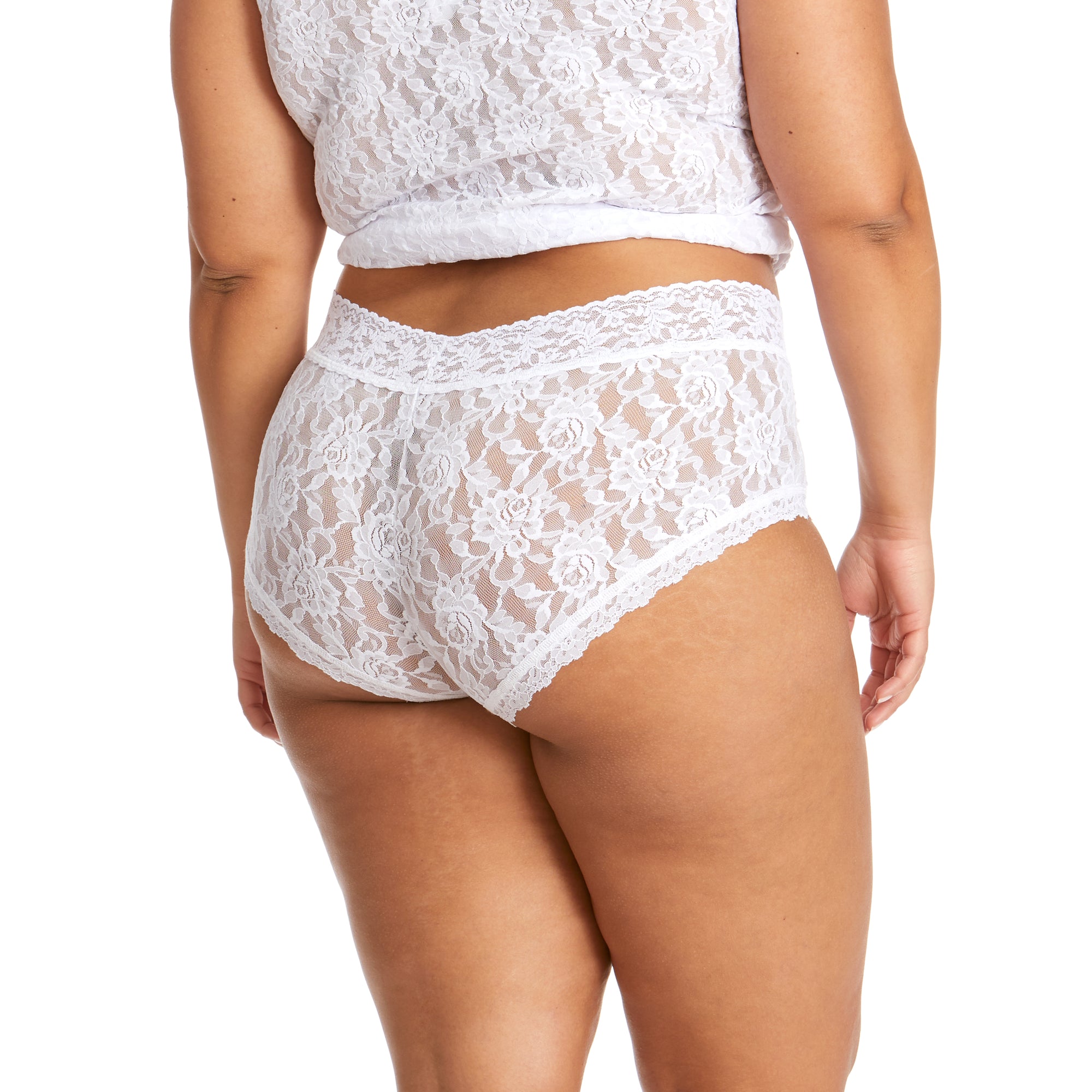 Plus Size Signature Lace Boyshort | White