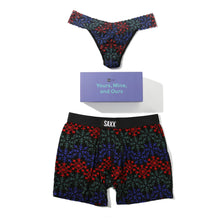 Signature Lace Original Rise Thong & Saxx Boxer Brief | Snow Flake Chevron (Black)