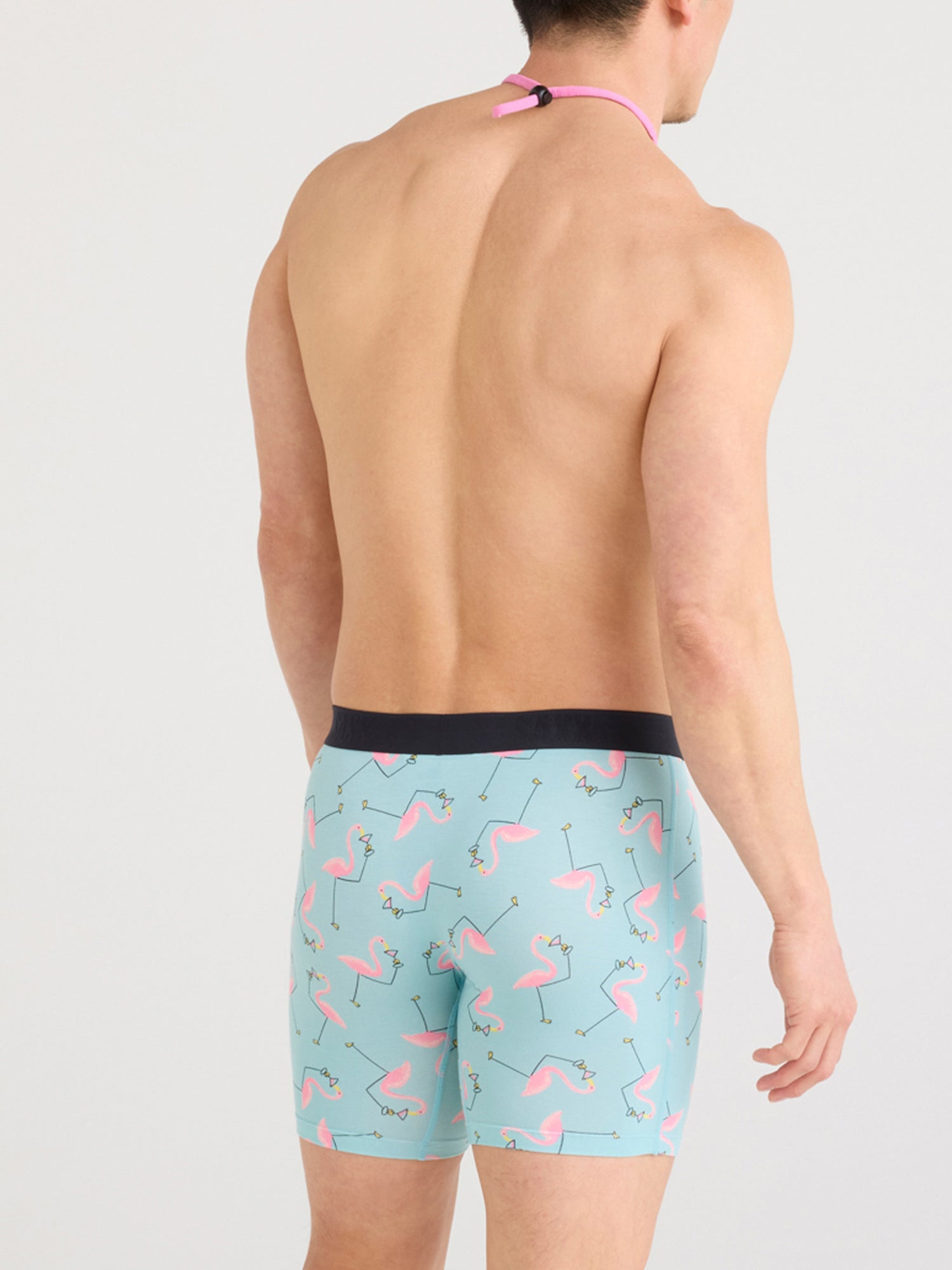 Signature Lace Original Rise Thong & Saxx Boxer Brief | Drinko Flamingo