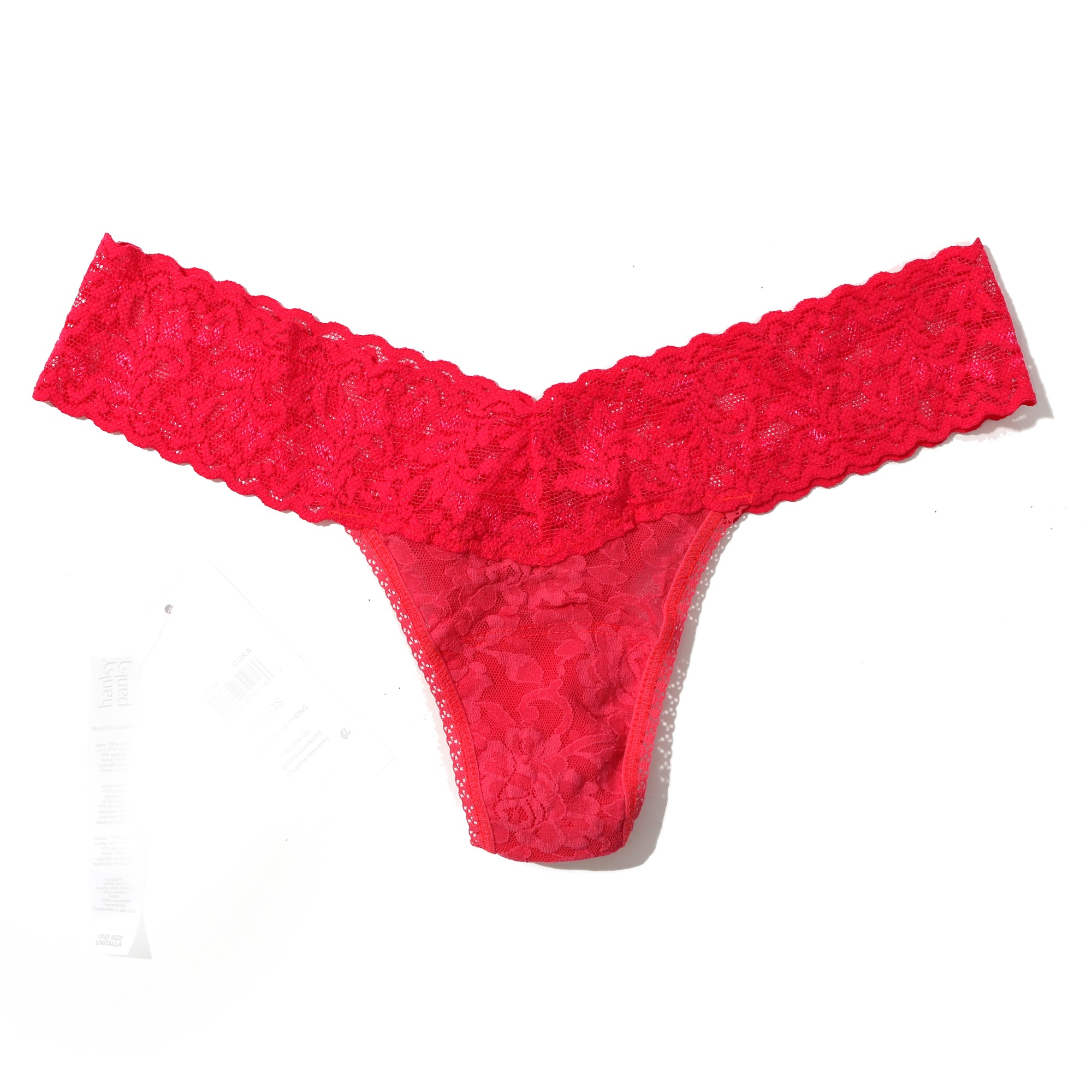 Signature Lace Low Rise Thong | Desert Rose