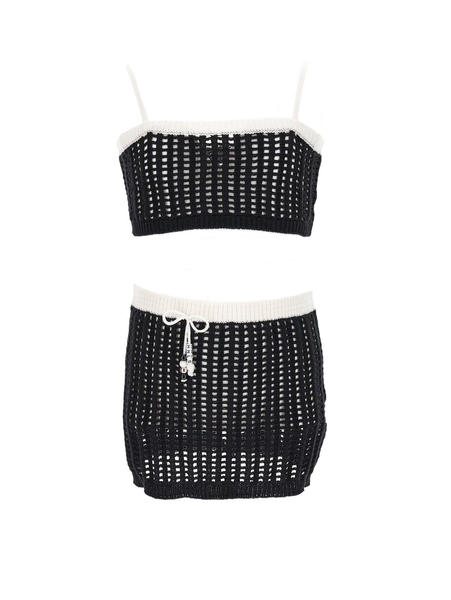 Girls | Crochet Beach Set | Black/White