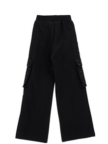 Girls | Cargo-Style Fleece Trousers | Black