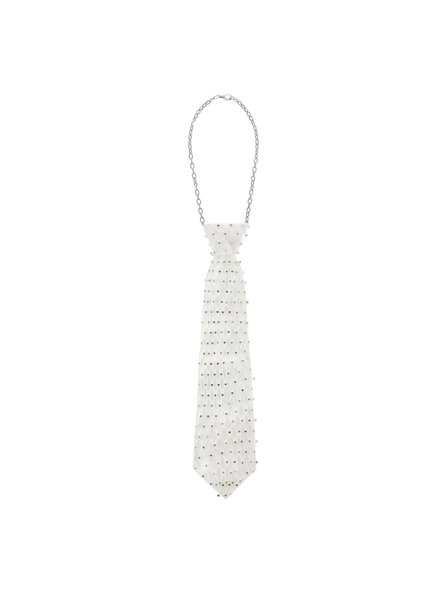 Girls | Satin Tie With Rhinestones | Cream