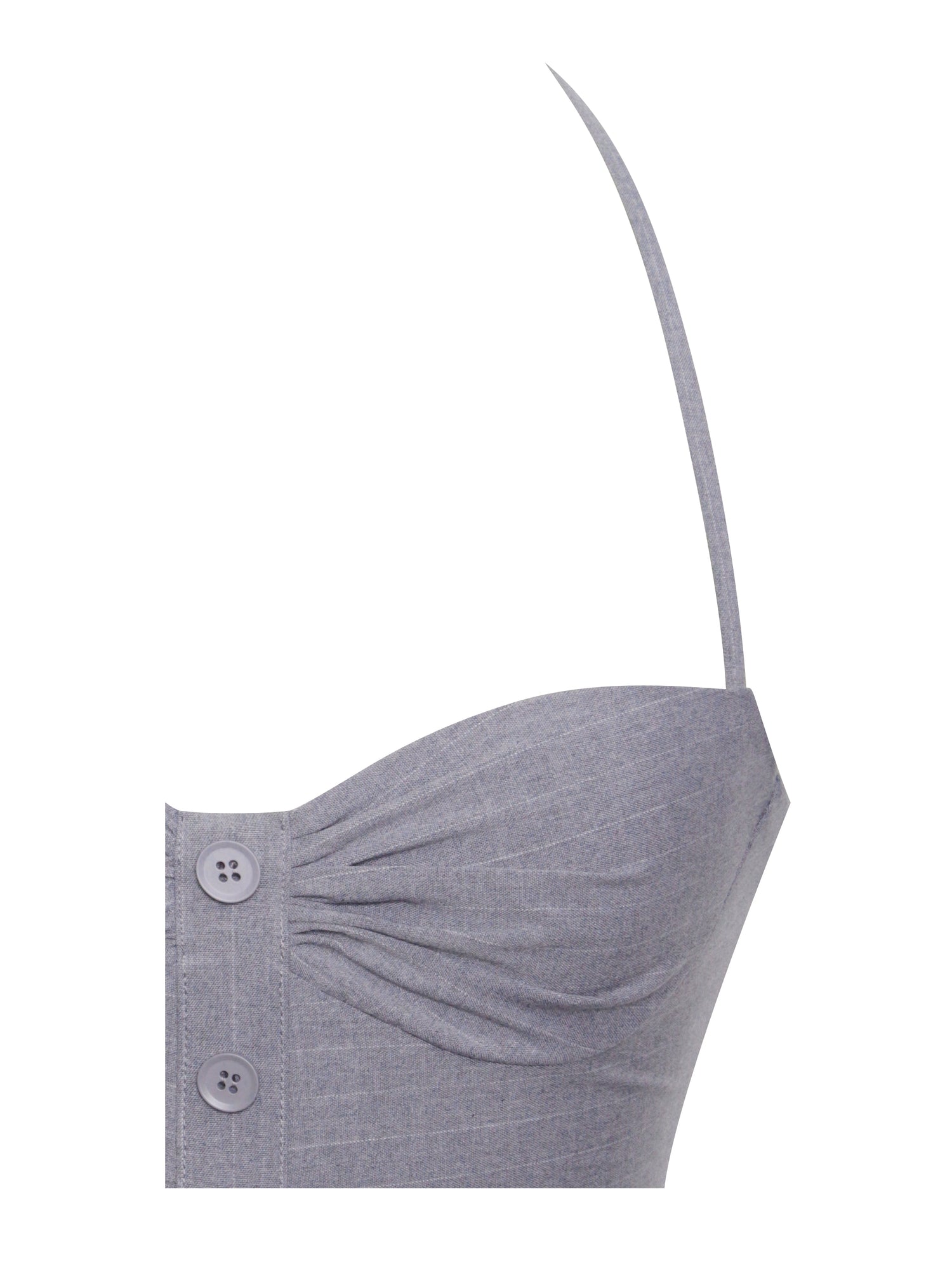 Melody Halter Drop Waist Mini Dress | Gray Stripe