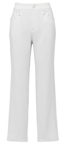 Cropped straight-leg trousers | White