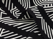 Silk Letter Print Scarf | Black/White