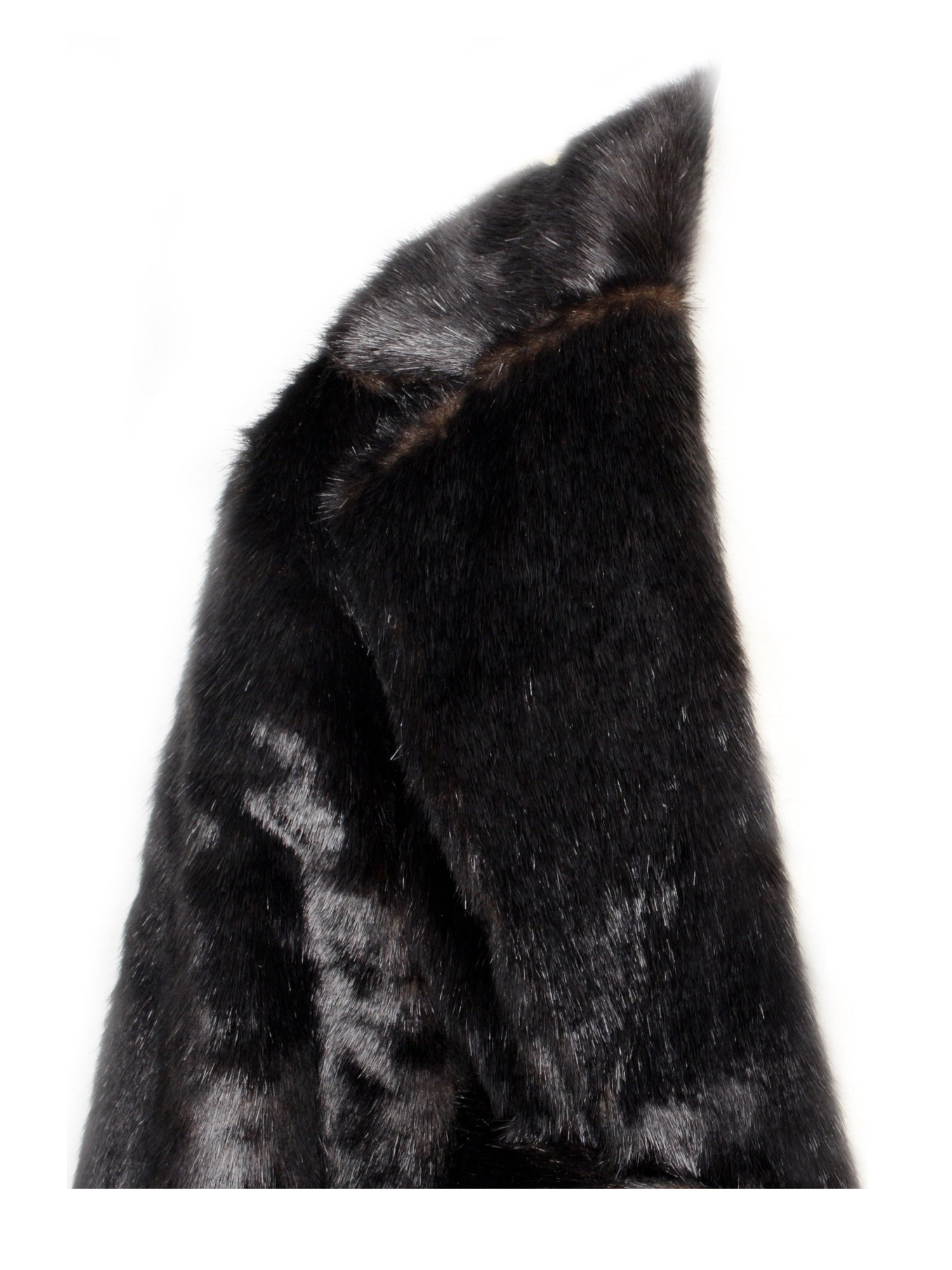 Yahia Vegan Long Faux Mink Coat | Black