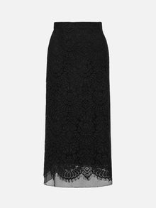 Lace Straight Skirt | Black