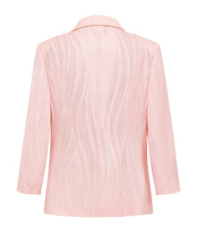 Silk Floral Jacquard Suit Jacket | Pink