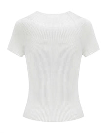 Triacetate Knit Cardigan | White