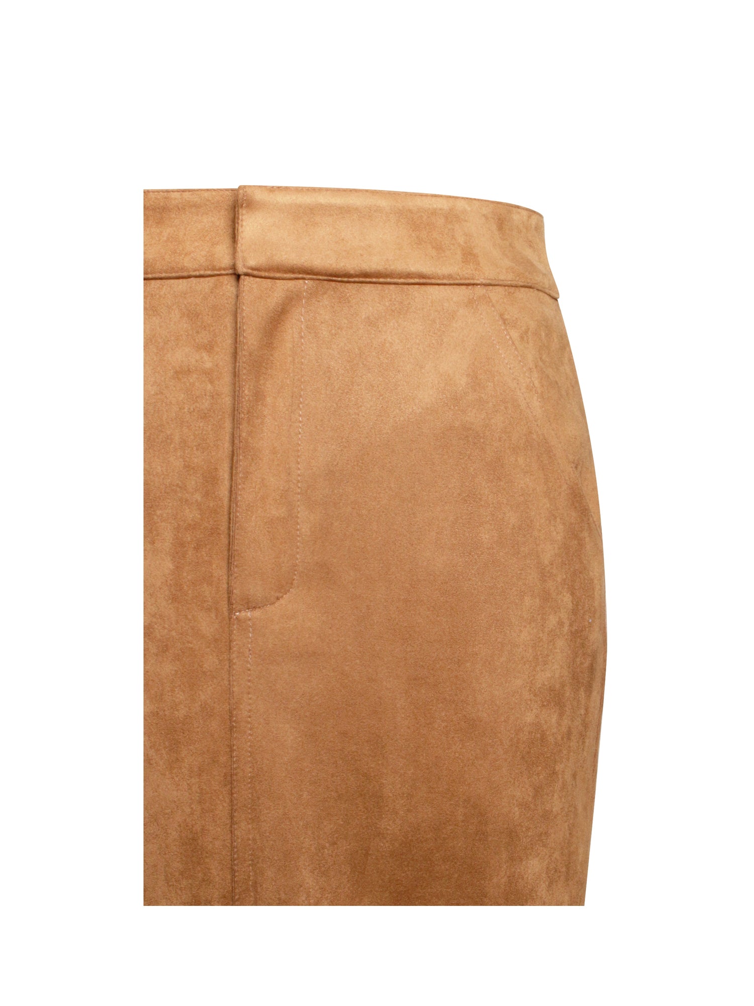 Zabrina Straight Pencil Skirt | Brown Suede